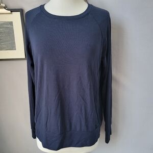 Cozy Earth Brushed Bamboo Soft Pullover Long Sleeve Crew Sweatshirt Navy S